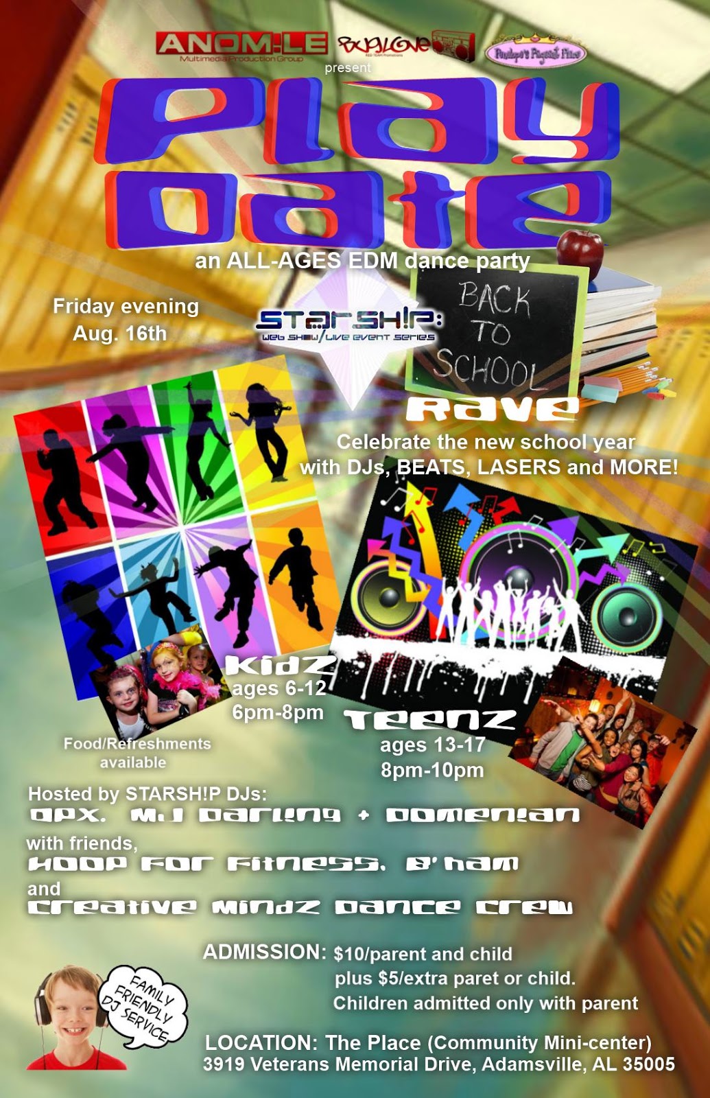 STARSH!P Events FRIDAY AUGUST 16th; B'HAM PLAY DATE "Back To School